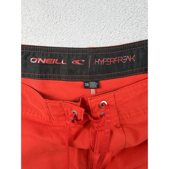 O'Neill Hyperfreak Board Shorts Men's 36 Red No Lining Pocket Swim - Picture 3 of 16